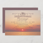 Versie 2 Sunset Beach Destination Wedding Kaart (Voorkant / Achterkant)