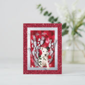 Versie Twee van Russell Puppy Be Mine Valentine Feestdagenkaart (Staand voorkant)