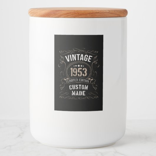  versie van 1953 - Limited Edition - Aangepast gem Voedselcontainer Etiket (Voorkant)