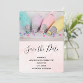 Versiemiddelen voor pasta's, gekleurd save the date (Staand voorkant)