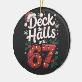Versier de hal met 6 7 Grappige Kerstmis Zes Zeven Keramisch Ornament (Links)