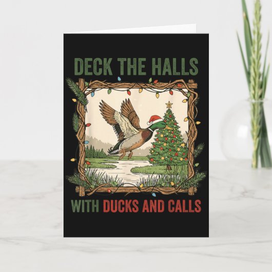 Versier de hal met eenden en calls Kerstmis jacht Kaart (Voorkant)