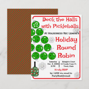 Versier de hal met Pickleballs Kerstfeest Kaart