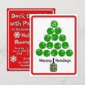Versier de hal met Pickleballs Kerstfeest Kaart (Voorkant / Achterkant)