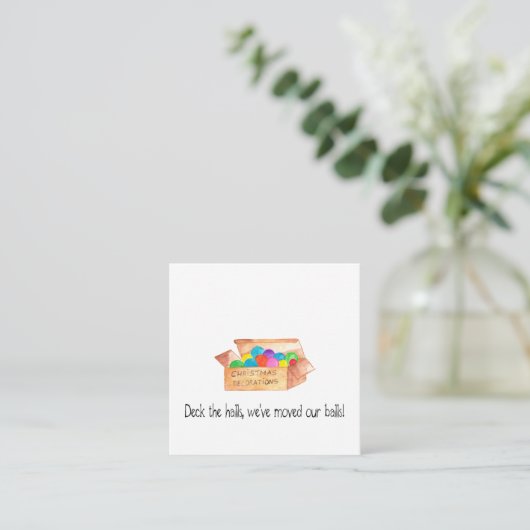 Versier de hal, we hebben onze ballen verhuisd! informatiekaartje (Staand voorkant)