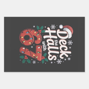 Versier de hallen met 6 7 Grappig kerstfeest zes z Inpakpapier Vel