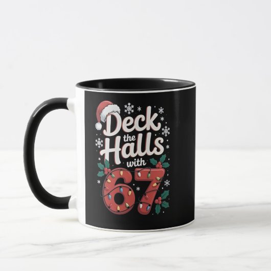 Versier de hallen met 6 7 Grappig kerstfeest zes z Mok (Links)