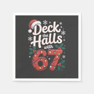 Versier de hallen met 6 7 Grappige Kerstmis Zes Ze Servet