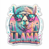 Versier je spullen met Llama Vinyl Decals Sticker (Voorkant)