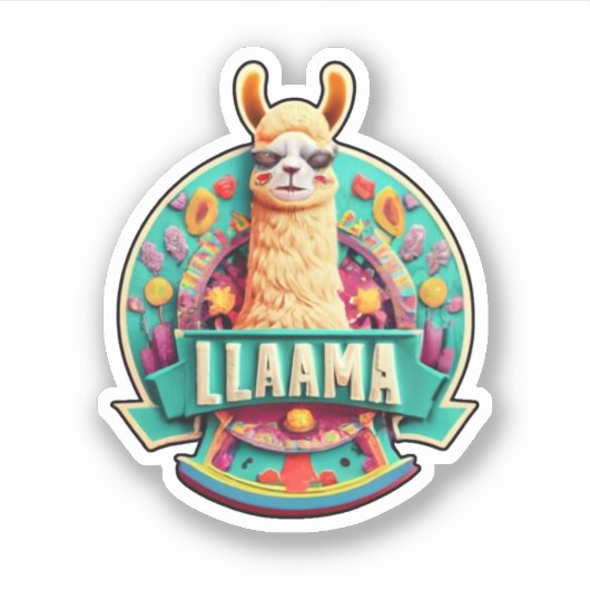 Versier je spullen met Llama Vinyl Decals Sticker (Voorkant)