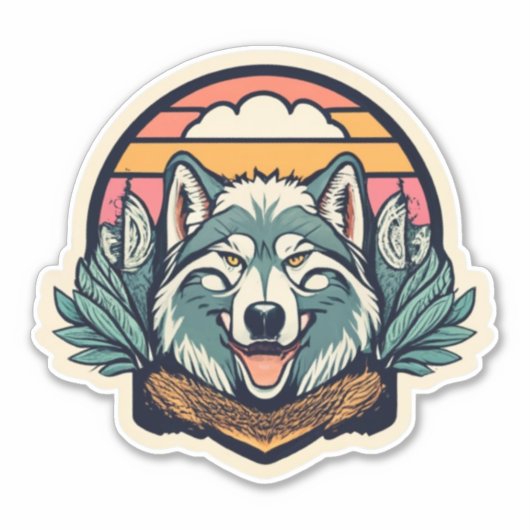 Versier met Natuur Beauty Wolf Stickers (Voorkant)