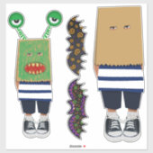 Versier of Kleur Kinder Tasmasker voor Halloween S Sticker (Vel)