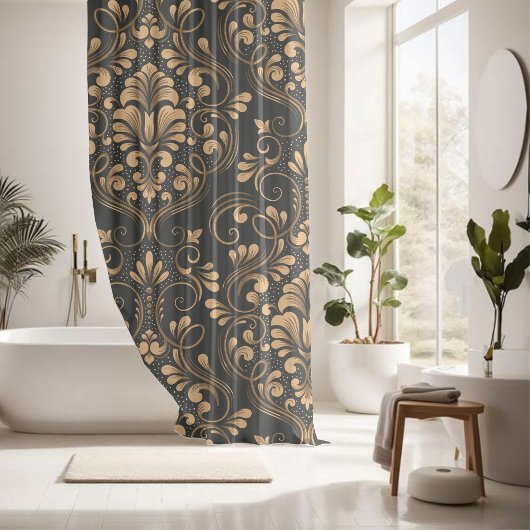 Versier uw badkamer met Classic Damask Naadloos Douchegordijn