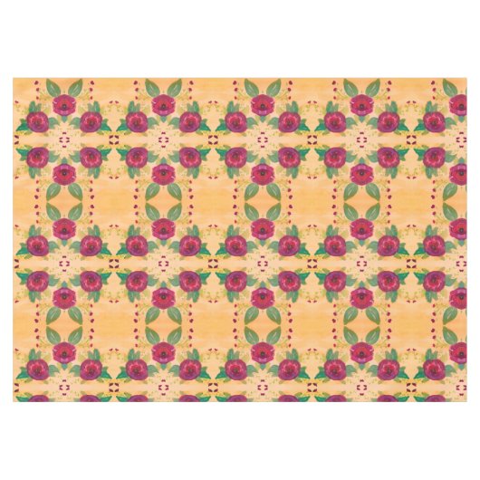 Versier uw trouwtafel in grote Rozen print Tafelkleed (Voorkant (Horizontaal))