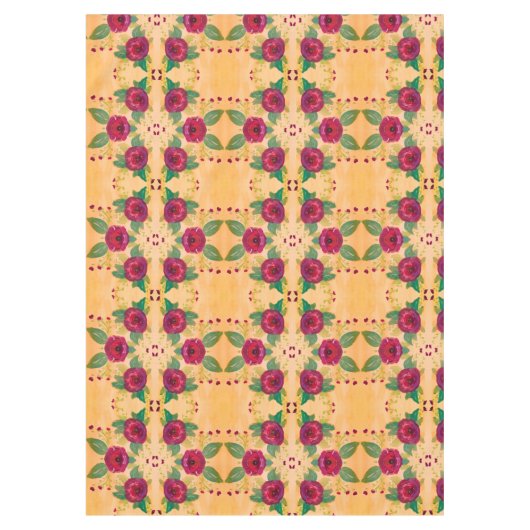 Versier uw trouwtafel in grote Rozen print Tafelkleed (Voorkant)