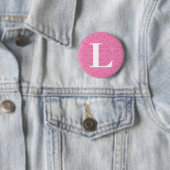 Versierd BloemenMonogram - Brief L Ronde Button 5,7 Cm (In situ)