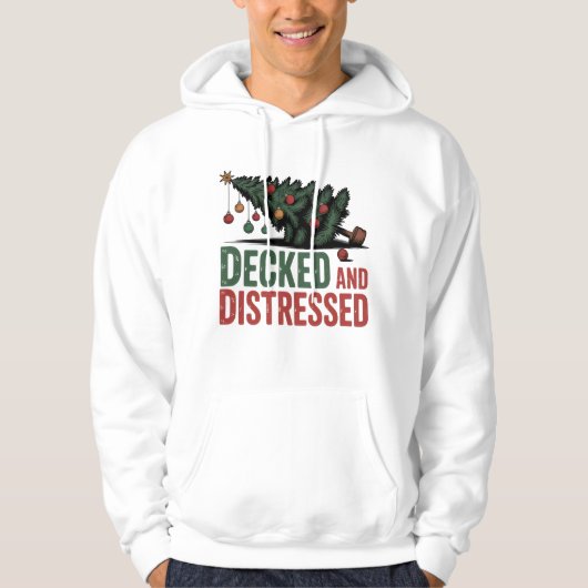 Versierd en Geteisterd | Feestelijke Ineenstorting Hoodie (Voorkant)
