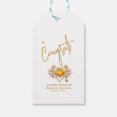 Versierd Gefeliciteerd Golden Pet Afstuderen Gift  Cadeaulabel (Voorkant)