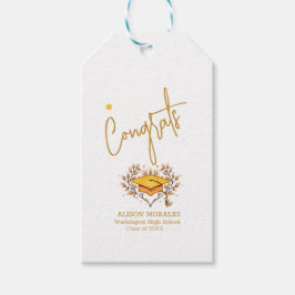 Versierd Gefeliciteerd Golden Pet Afstuderen Gift  Cadeaulabel