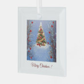 Versierd glazen kerstboomornament glas ornament (Voorkant links)
