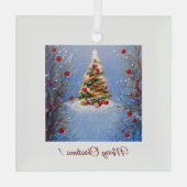 Versierd glazen kerstboomornament glas ornament (Achterkant)