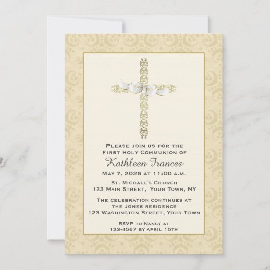 Versierd Gouden Kruis met Godsdienstige Boog, Kaart (Voorkant)