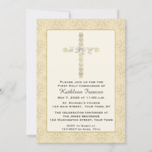 Versierd Gouden Kruis met Godsdienstige Boog, Kaart