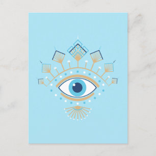 Versierd Grieks Evil Eye Turks Beschermingssymbool Briefkaart