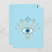 Versierd Grieks Evil Eye Turks Beschermingssymbool Briefkaart (Voorkant / Achterkant)