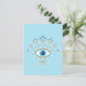 Versierd Grieks Evil Eye Turks Beschermingssymbool Briefkaart (Staand voorkant)