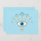 Versierd Grieks Evil Eye Turks Beschermingssymbool Briefkaart (Voorkant / Achterkant)