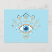 Versierd Grieks Evil Eye Turks Beschermingssymbool Briefkaart (Voorkant)