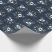 Versierd Grieks Evil Eye Turks Beschermingssymbool Cadeaupapier (Hoek)