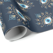Versierd Grieks Evil Eye Turks Beschermingssymbool Cadeaupapier (Rol Hoek)