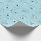 Versierd Grieks Evil Eye Turks Beschermingssymbool Cadeaupapier (Hoek)