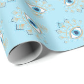 Versierd Grieks Evil Eye Turks Beschermingssymbool Cadeaupapier (Rol Hoek)