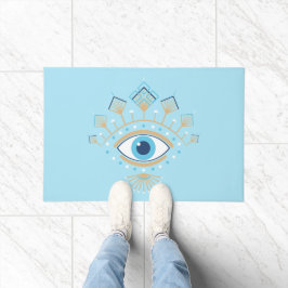 Versierd Grieks Evil Eye Turks Beschermingssymbool Deurmat