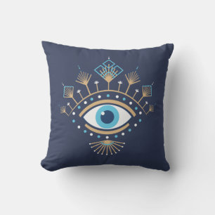 Versierd Grieks Evil Eye Turks Beschermingssymbool Kussen