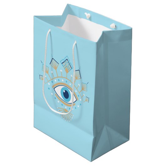 Versierd Grieks Evil Eye Turks Beschermingssymbool Medium Cadeauzakje (Voorkant Gekanteld)