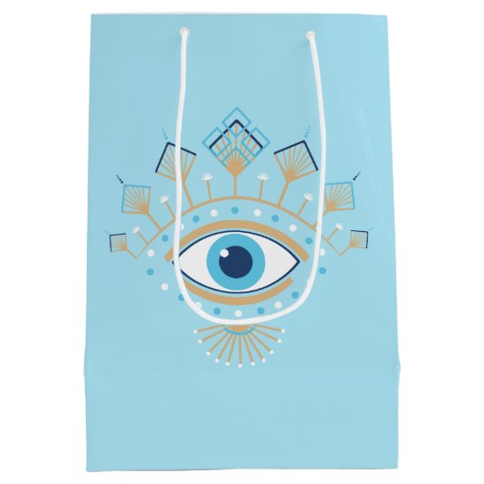 Versierd Grieks Evil Eye Turks Beschermingssymbool Medium Cadeauzakje (Achterkant)