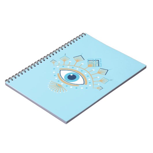 Versierd Grieks Evil Eye Turks Beschermingssymbool Notitieboek (Linkerzijde)