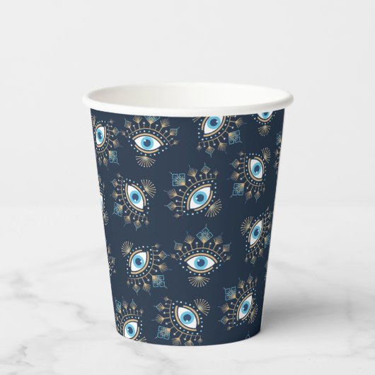 Versierd Grieks Evil Eye Turks Beschermingssymbool Papieren Bekers (Achterkant)