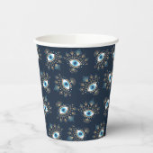 Versierd Grieks Evil Eye Turks Beschermingssymbool Papieren Bekers (Links)