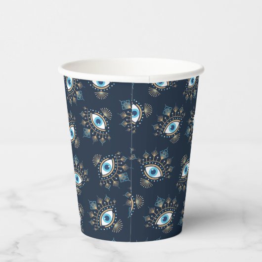 Versierd Grieks Evil Eye Turks Beschermingssymbool Papieren Bekers (Rechts)