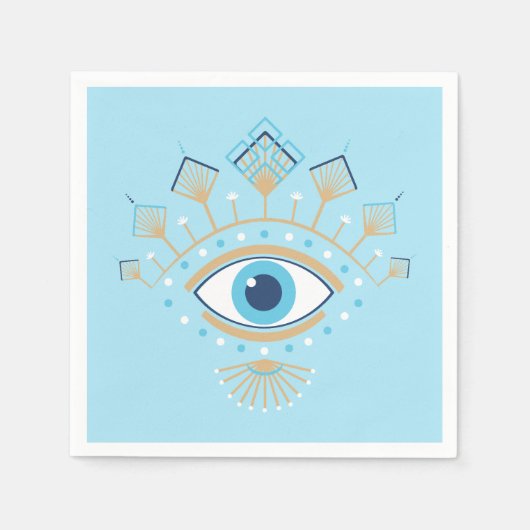 Versierd Grieks Evil Eye Turks Beschermingssymbool Servet (Voorkant)