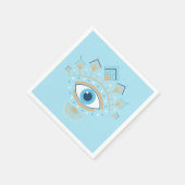 Versierd Grieks Evil Eye Turks Beschermingssymbool Servet (Hoek)