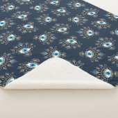 Versierd Grieks Evil Eye Turks Beschermingssymbool Sherpa Deken (3/4)