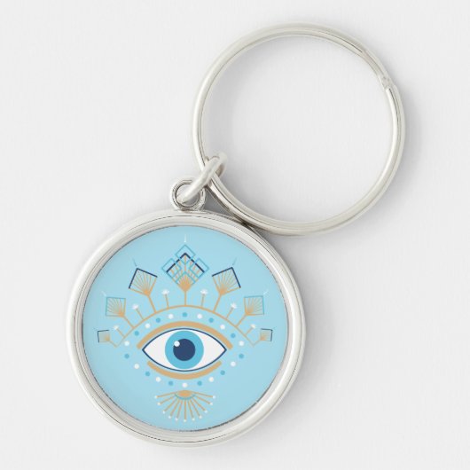 Versierd Grieks Evil Eye Turks Beschermingssymbool Sleutelhanger (Voorkant)