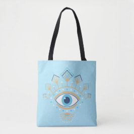 Versierd Grieks Evil Eye Turks Beschermingssymbool Tote Bag