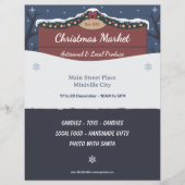 Versierd Houten Bord - Flyer Kerstmarkt (Voorkant)
